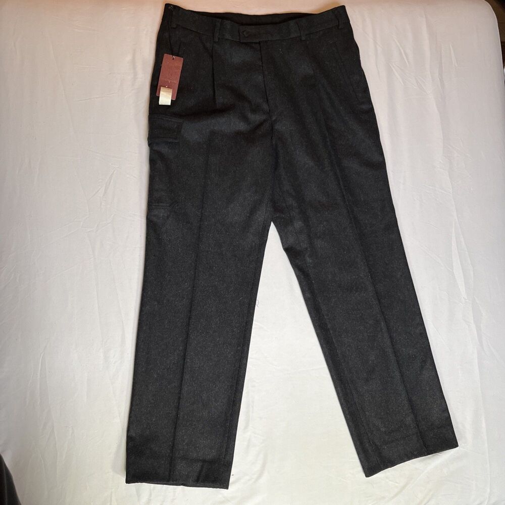 NWT Steinbock Wool Blend Pants Men’s Black 36 X 32 Hunting Pleated Cargo